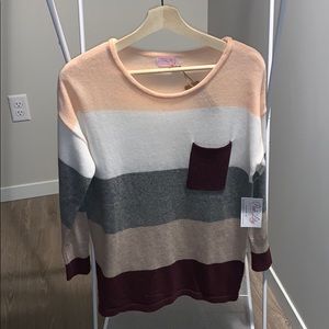 NWT - Pink Lily Boutique Colorblock sweater